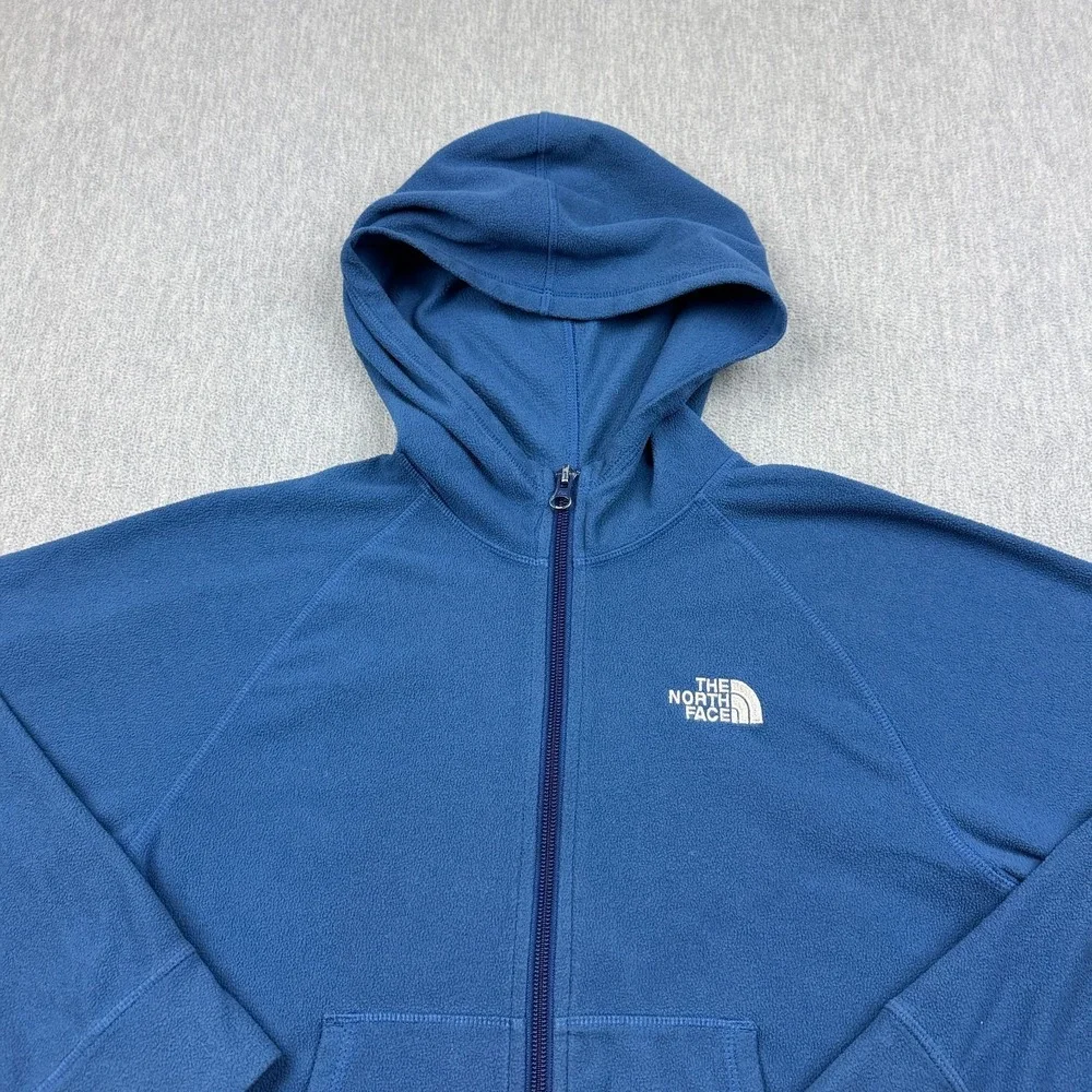 The North Face Jacket Boys Medium 10/12 Blue Fleece Hiking Full Zip Kids Outdoor